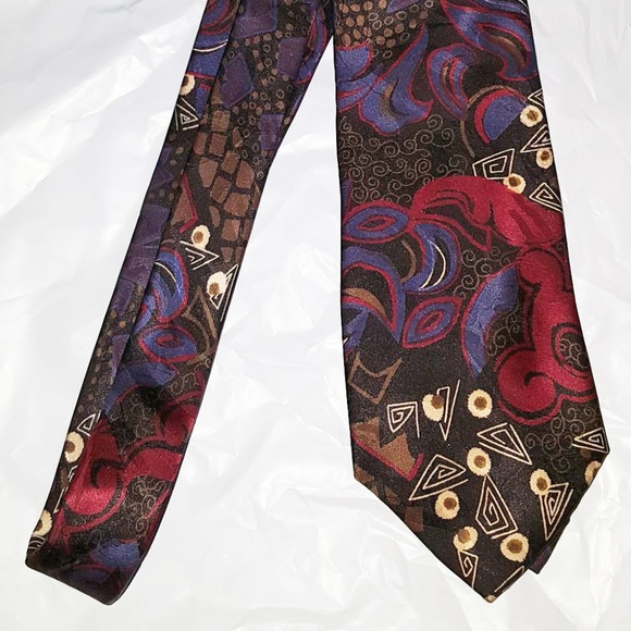 Ted Lapidus Silk Men's Novelty Tie Black Purple - Picture 7 of 7